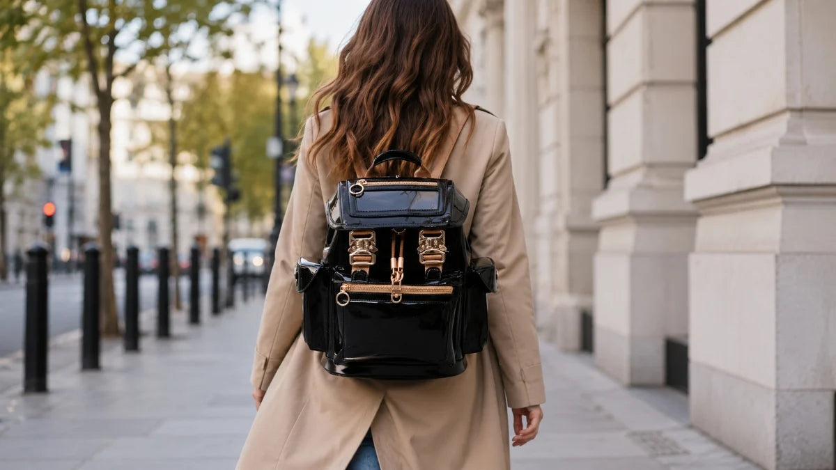 Ita bag with removable insert and locking pins for secure, customizable organization.