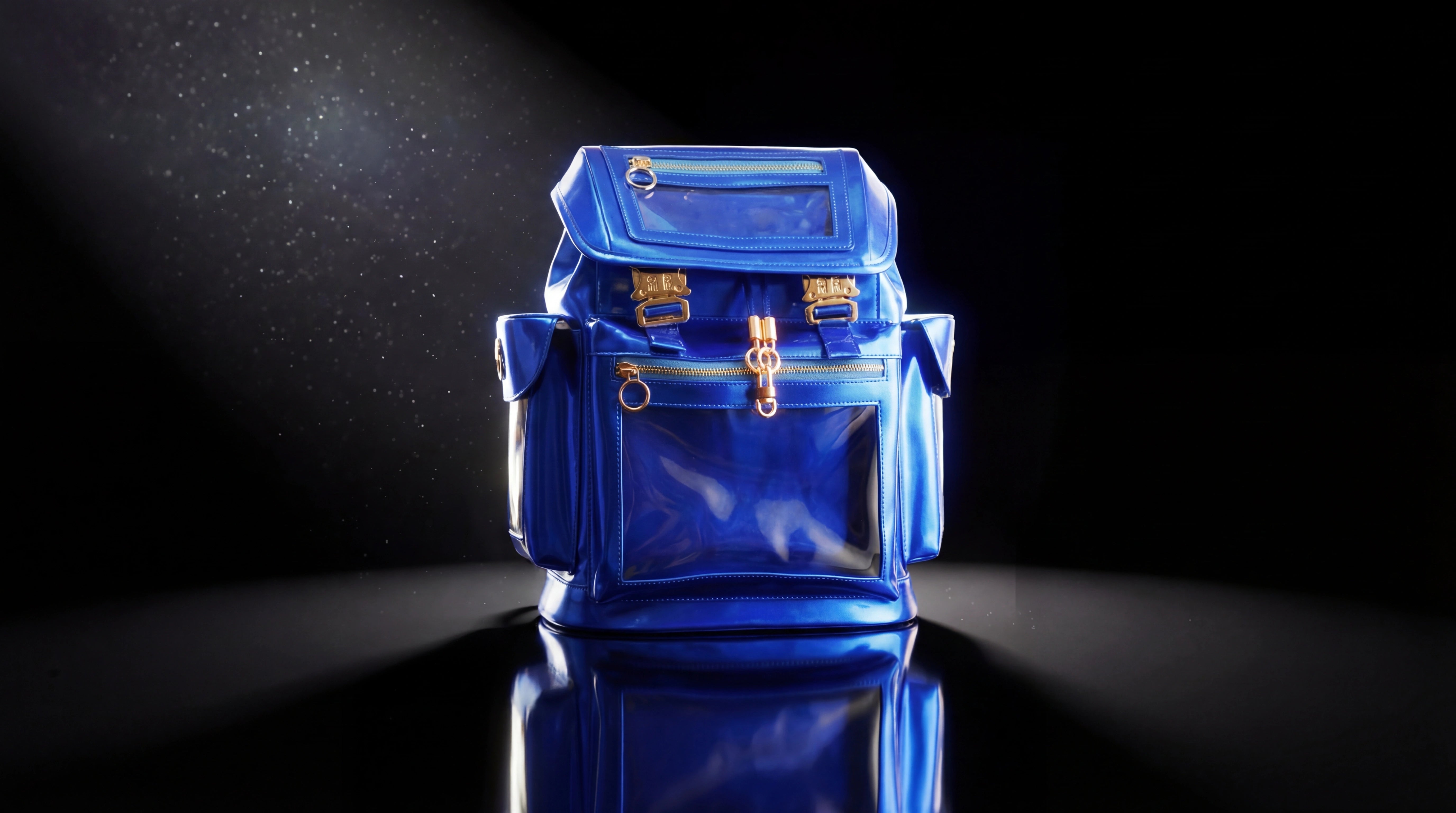 Cyberpunk Ita Backpack Quantum Blue Standard Size without anime pins