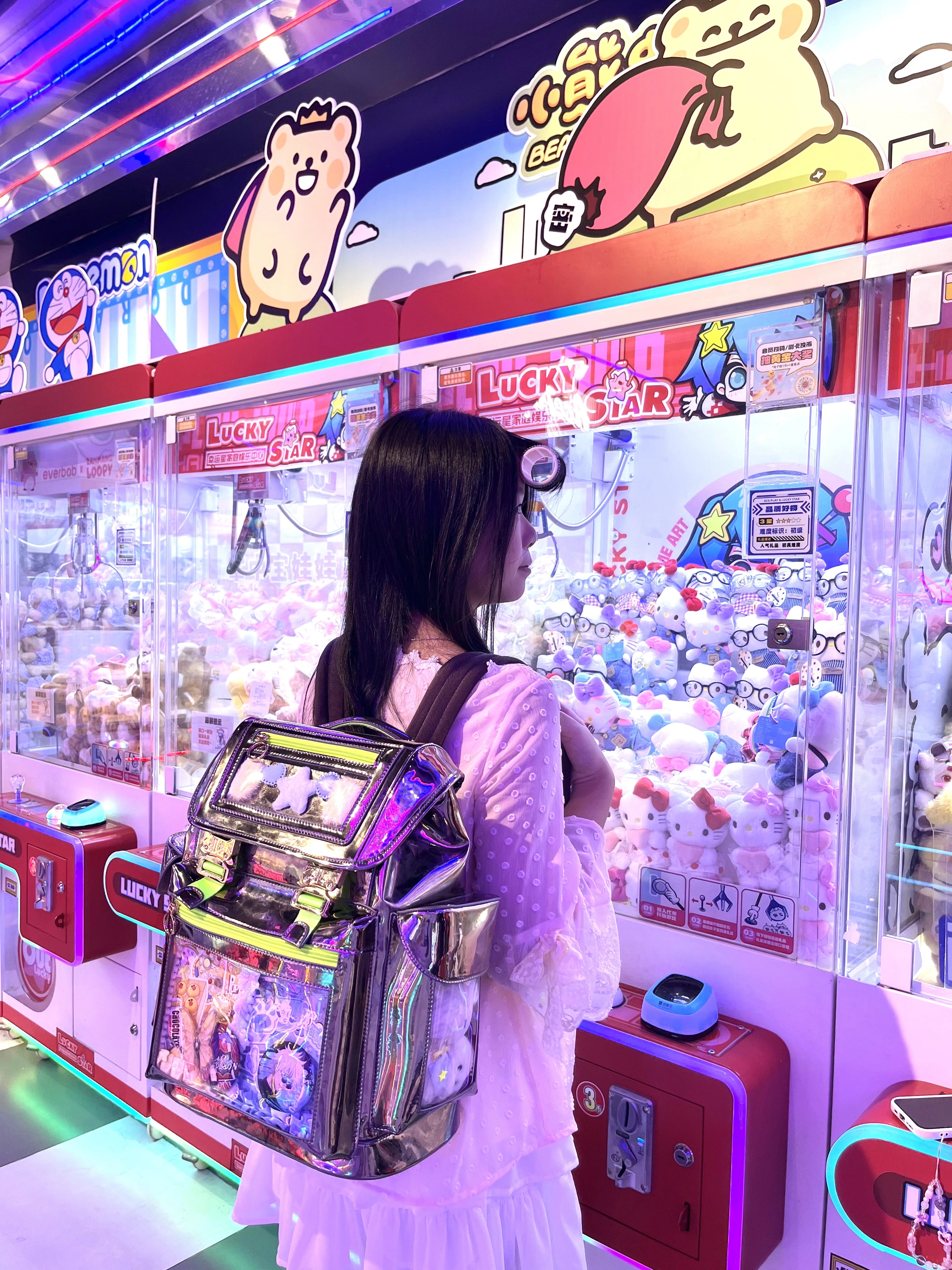 Premium ita bag filled with cute anime plush toys and anime pins